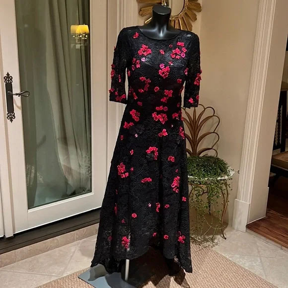 ricki freeman for Teri Jon | Dresses | Teri Jon Black Lace Evening Gown |  Poshmark